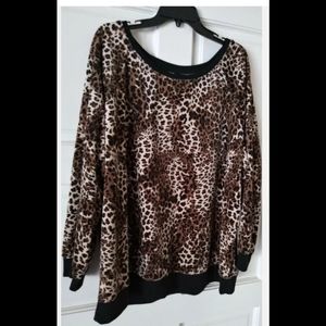 Faded Glory Women's Leopard Stretch Top Size 3X 22W-24W